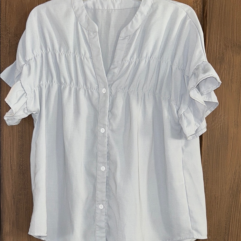 White Women's Ruffled Top
